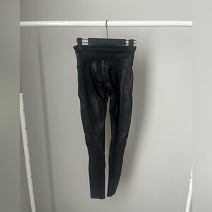SPANX Faux Leather Moto Leggings in Black